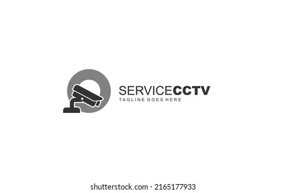 O logo cctv para identidad. ilustración vectorial de plantilla de seguridad para su marca.