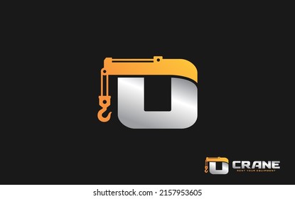 O logo crane for construction company. Heavy equipment template vector illustration for your brand.
