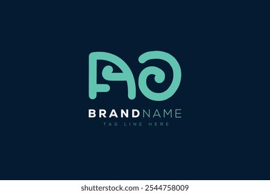 Diseño de logo A y O. Letras abstractas AO Logo Monograma. Este diseño de logotipo es el proceso de crear un símbolo visual que representa una marca, empresa o individuo.