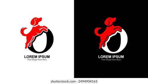O logo design combined with standing dog