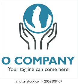 Diseño del logotipo de O sobre temas comunitarios y sin fines de lucro