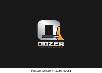 O logo dozer for construction company. Heavy equipment template vector illustration for your brand.