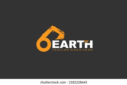 O logo excavator for construction company. Heavy equipment template vector illustration for your brand.