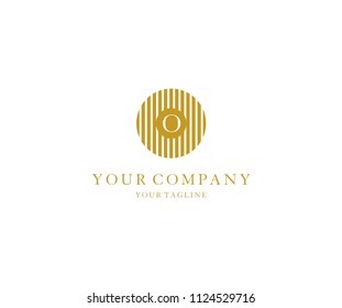 O logo isolated circle gold lines shape vector template