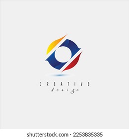 O logo with leading lines and road concept design. Letters with geometric design. Vector Illustration with letter and creative cuts and lines