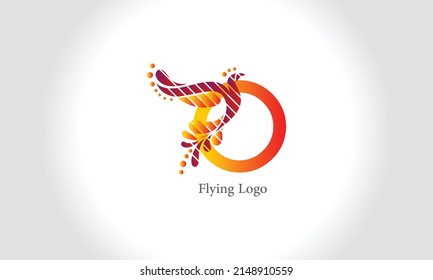 O Logo Letter with Flying Bird