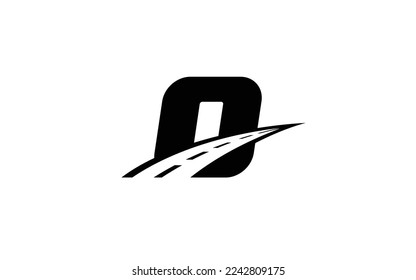 O Logo letter with ROAD concept for template 