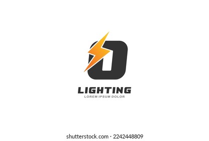 O  Logo with lightning letter concept for template