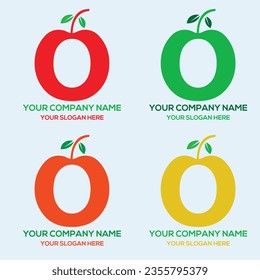 o logo or natural o logo or o and leaf logo or apple logo