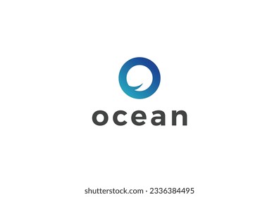 O logo, Ocean logo template on white back back ground. 