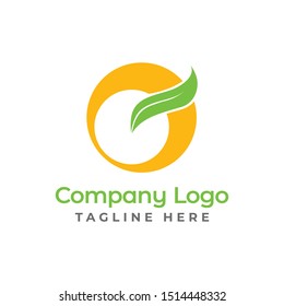 O Logo Orange Mango Logo Digital Tech Fruit Icon