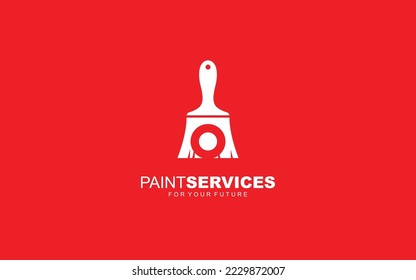 O logo paint brush for identity. construction template vector illustration for your brand.