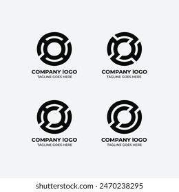 O Logo-Set flaches Design