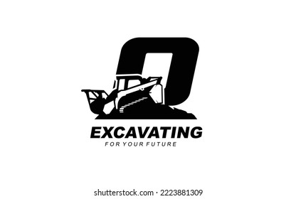 O logotipo SKID STEER para la empresa de construcción. Ilustración vectorial de la plantilla de equipo pesado para su marca.
