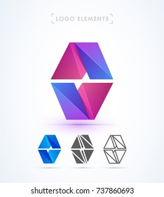 O logo template. Material design, flat and line style. Application icon