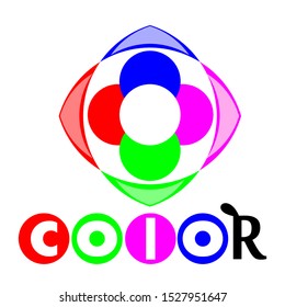 O logo vector with 4 different colors