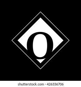 O Logo.. Vector Graphic Business Branding Letter Element Illustration. Cube Negative Space Design. Dark Background