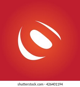 O Logo.. Vector Graphic Business Branding Letter Element Illustration. White Negative Space Design. Orange Background