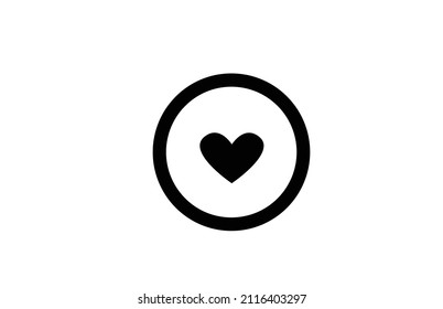 O love heart alphabet letter logo icon with black and white color and line. Creative design for company or business
