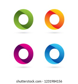 O lphabet letter logo. Abstract Glossy Colorful design template