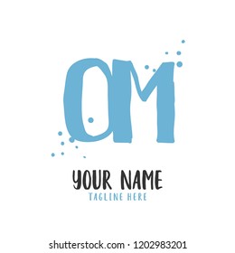 O M Handwritten logo template