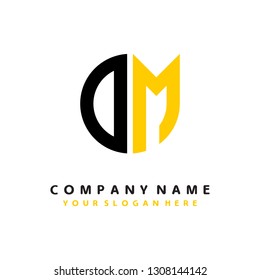 O M initial letter, modern logo design template vector