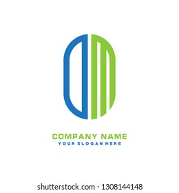 O M initial letter, modern logo design template vector