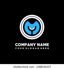 O M initial letter, modern logo design template vector