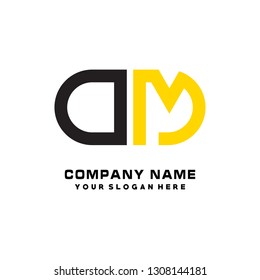 O M initial letter, modern logo design template vector