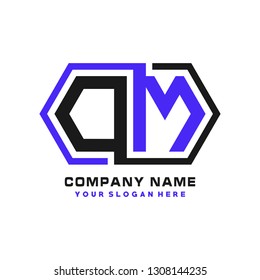 O M initial letter, modern logo design template vector