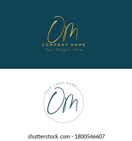 O M OM Initial letter handwriting and signature logo. Beauty vector initial logo .Fashion, boutique, floral and botanical