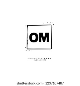 O M OM Initial logo template vector. Letter logo concept