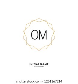 O M OM Initial logo letter with minimalist concept. Vector with scandinavian style logo.