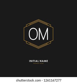 O M OM Initial logo letter with minimalist concept. Vector with scandinavian style logo.