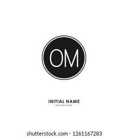 O M OM Initial logo letter with minimalist concept. Vector with scandinavian style logo.