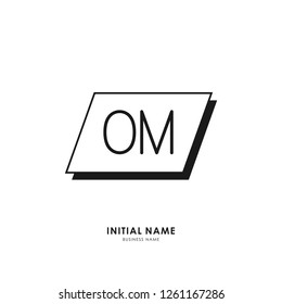O M OM Initial logo letter with minimalist concept. Vector with scandinavian style logo.