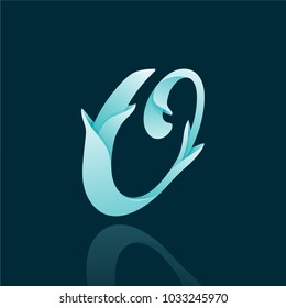 O Modern Gradient Simple Logo
