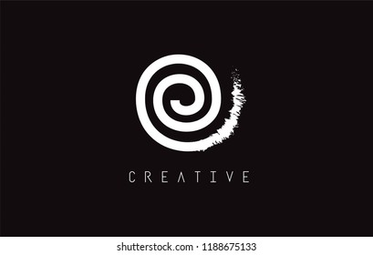 O Monogram Letter Design Brush Paint Stroke. Letter Logo with Monogram Paintbrush Vector Illustration.