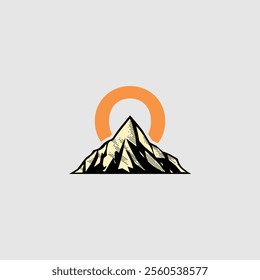 O mountain logo design template, O mountain logo, O technology vector