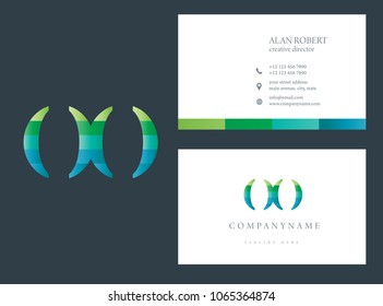 O & O multi color joint logo design with business card template