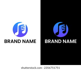 O with music icon modern logo design template