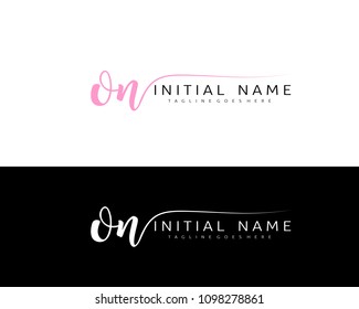 O N Initial handwriting logo vector. Hand lettering for designs.