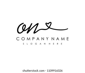 O N Initial handwriting logo vector