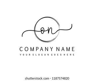 O N Initial handwriting logo vector