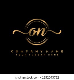 O N Initial handwriting logo vector