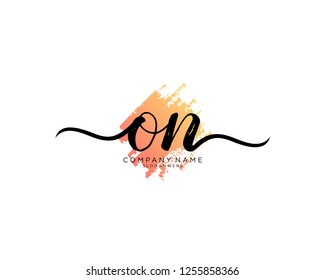 O N Initial handwriting logo vector