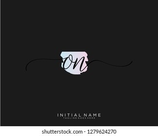 O N Initial handwriting logo vector