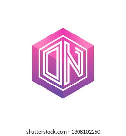 O N initial letter, modern logo design template vector