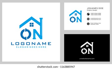 O N initial logo template vector
