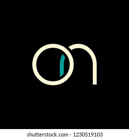 O & N joint logo round line letter design template